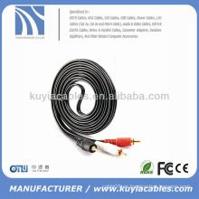 3.5MM ESTÉREO A 2 RCA MACHO ENCHUFES ADAPTADOR DE CABLE AUDIO 6FT 6